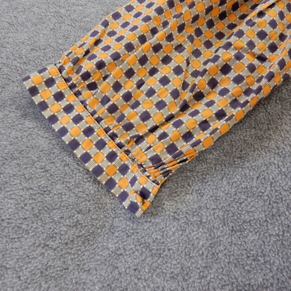 Autre Ton Midi Dress Medium Orange Purple Geometric Pattern Print Pockets Cotton - Picture 6 of 10